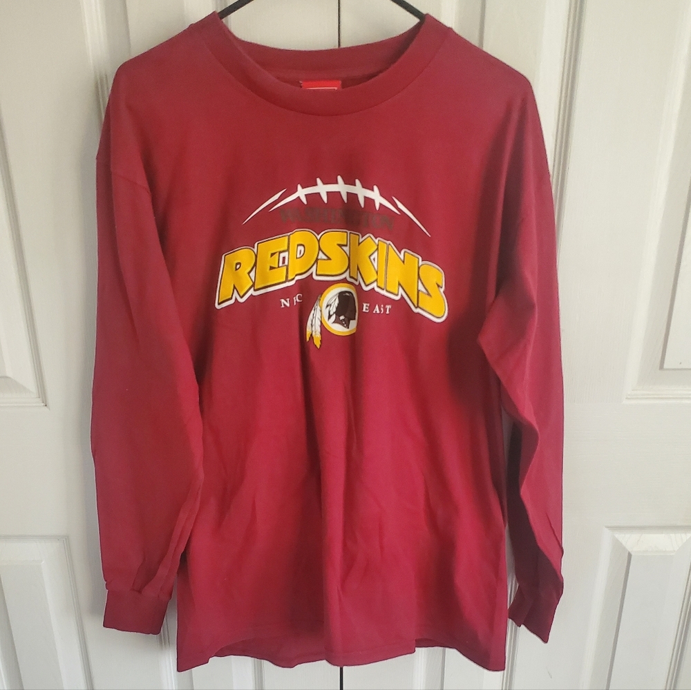 Vintage Mens Washington Redskins Long Sleeve Cotton T-shirt